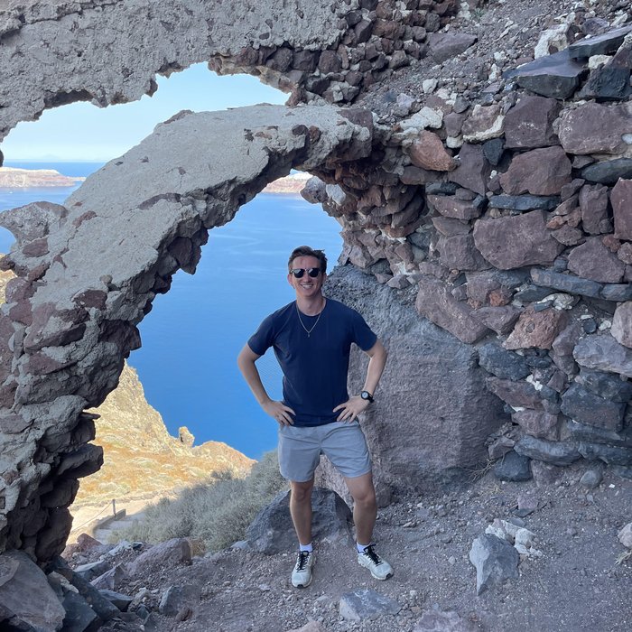 William O'Gorman at Santorini, Greece