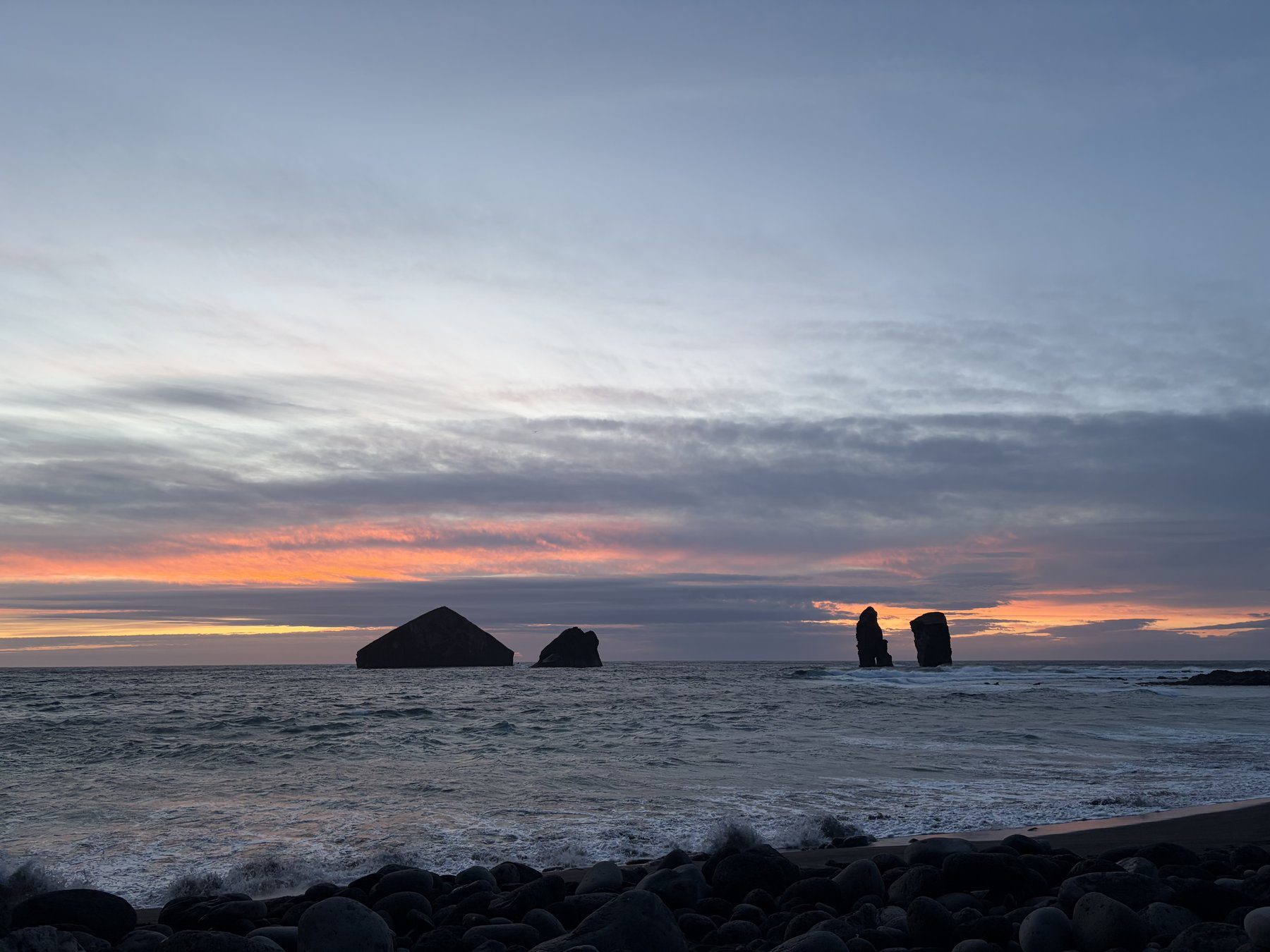 Sunset over the São Miguel coastline